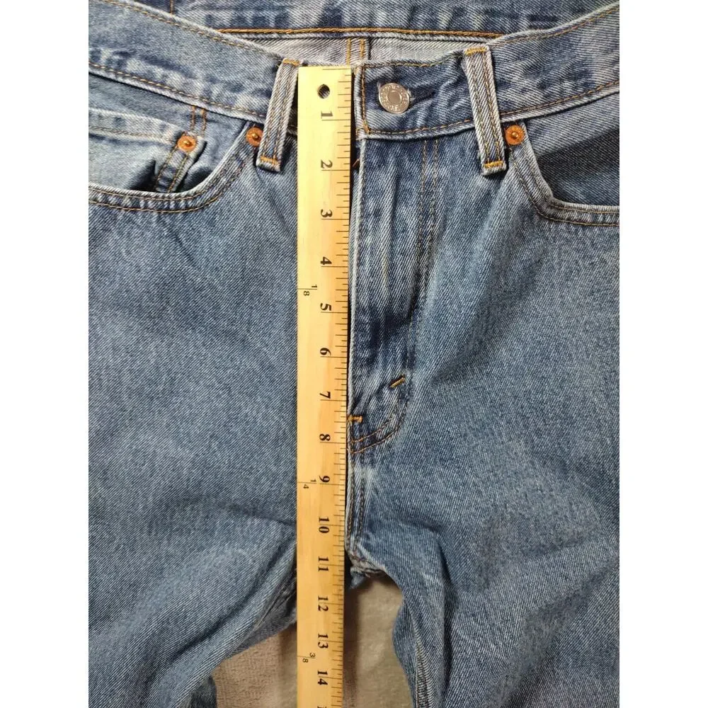 Levis 505 Jeans Mens 32x30 Straight Relaxed Lt Wash Western Cowboy Rodeo Casual